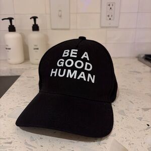 The Phluid Project Black Baseball Cap with White 'BE A GOOD HUMAN' Text